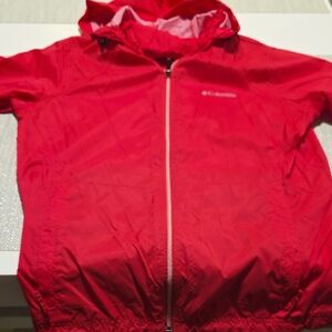 Columbia Hot Pink Hooded Windbreaker